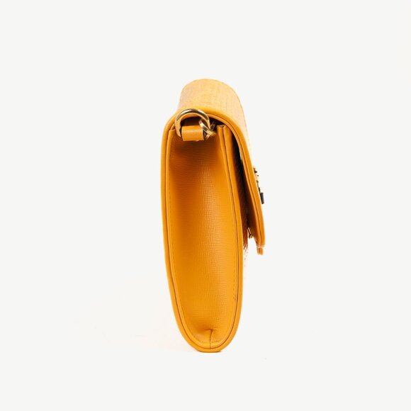 Gucci Horsebit 1955 Yellow Raffia Leather-Trimmed Shoulder Bag - Picture 3 of 13